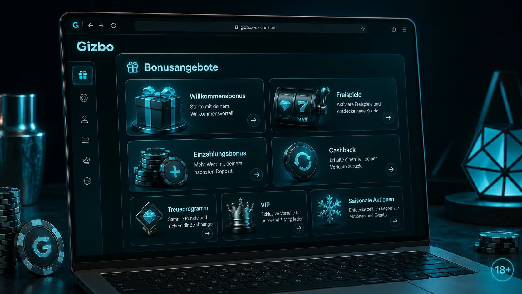 Überblick über die Bonusangebote bei Gizbo Casino
