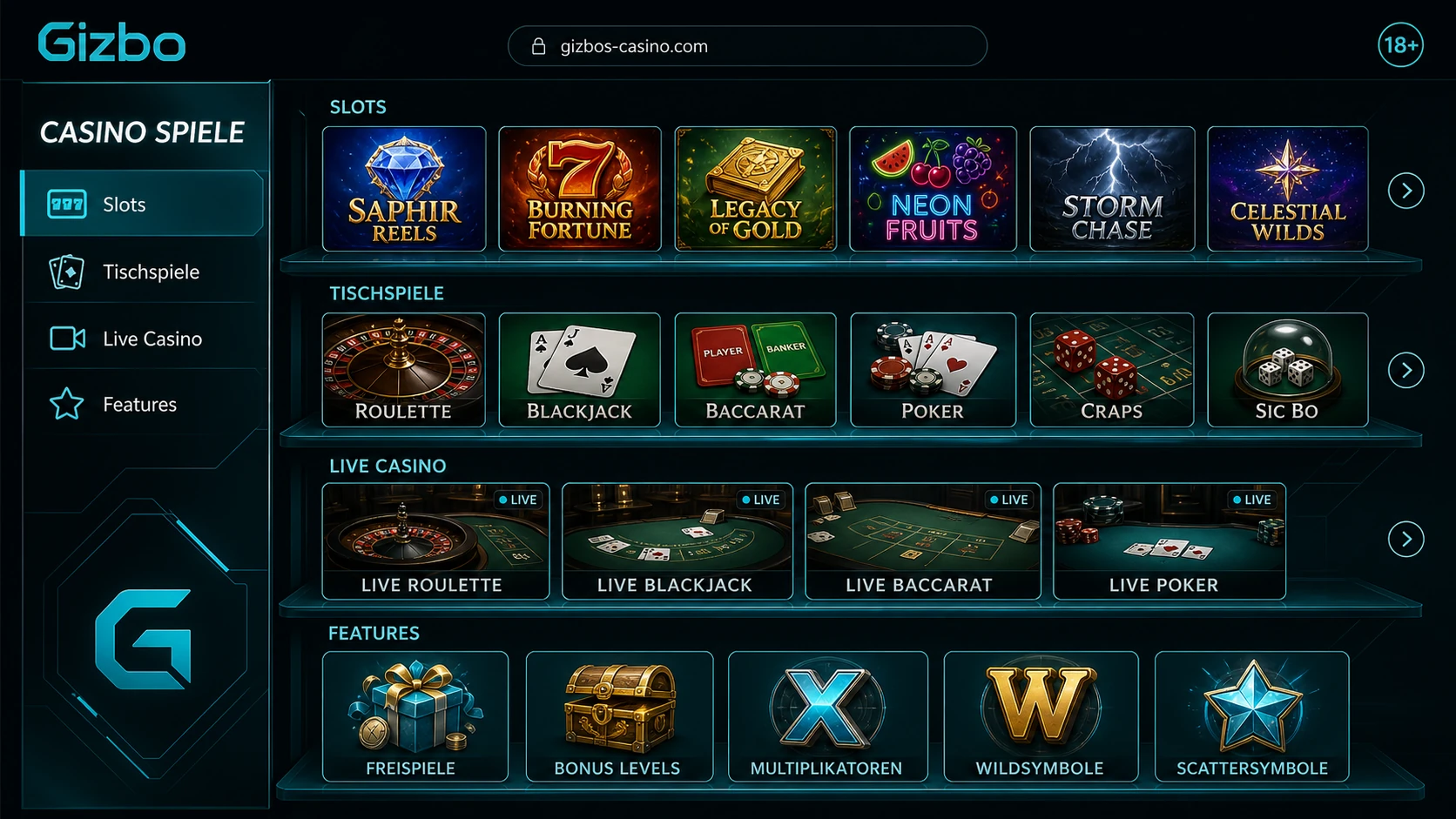 Gizbo Casino Spiele